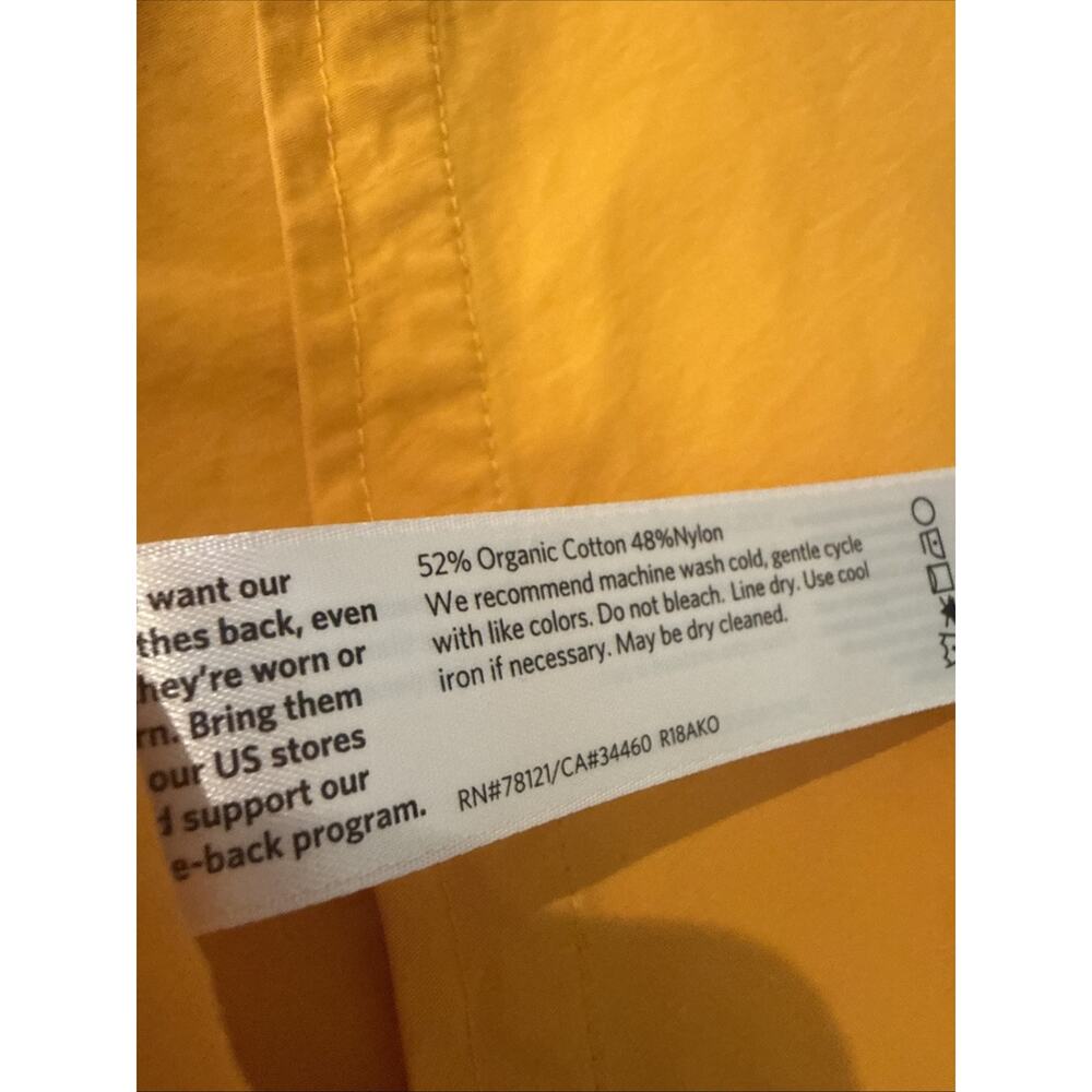 Eileen Fisher Jacket Orange Hooded Zip Windbreaker Organic Cotton Size Large - Picture 7 of 9